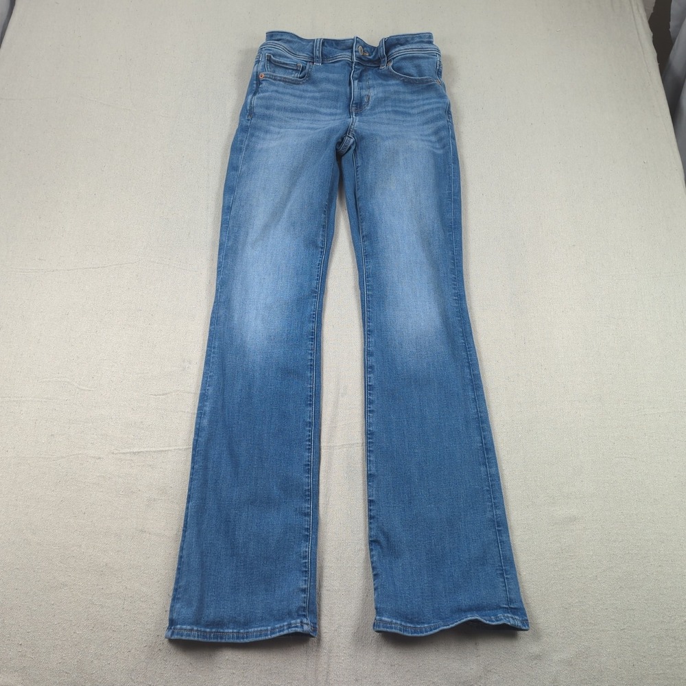 American Eagle Jeans Womens 2 Blue Stretch Kick Boot Cut Western Boho Cowgirl